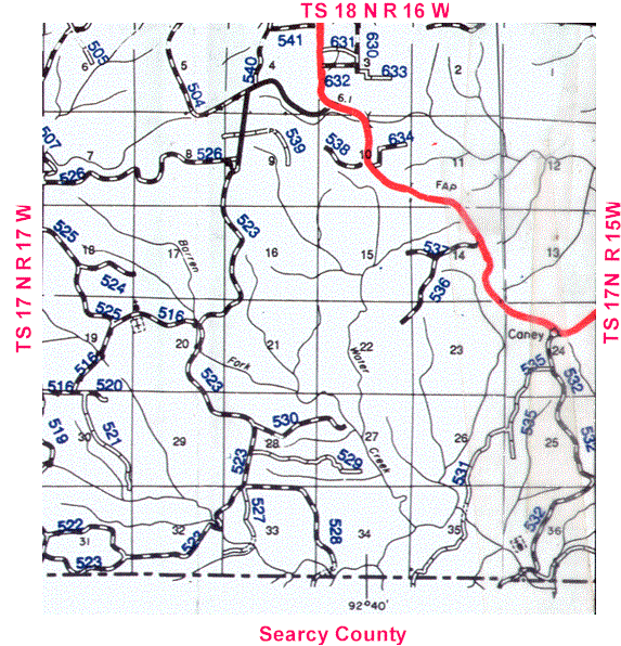 Map of Township 17 North, Range 16 West